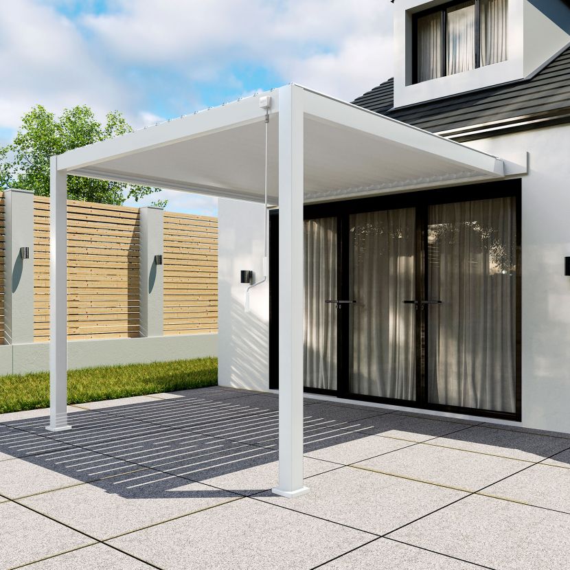 Titan 3m Square Wall Mounted Aluminium Pergola - Staffordshire Hot Tubs & Swimspas